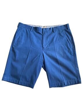 J Crew Shorts Mens 38 Blue 10 Inch Inseam Cotton Flat Front Casual Classic CLEAN